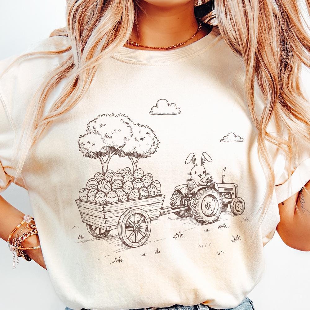 Farm Tractor, Easter Tractor PNG - 300 DPI Design for T-Shirt