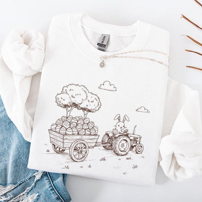 Farm Tractor, Easter Tractor PNG - 300 DPI Design for T-Shirt
