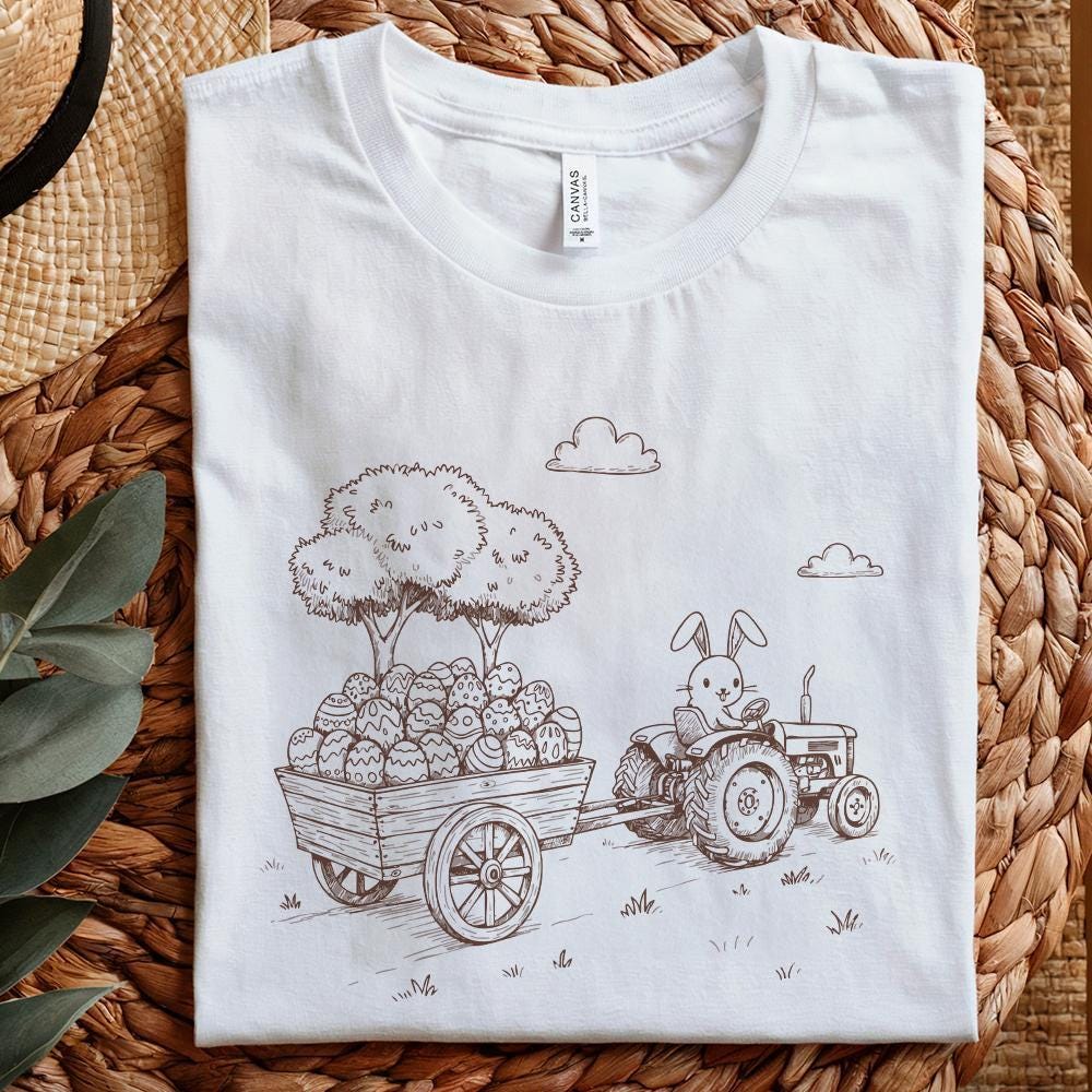 Farm Tractor, Easter Tractor PNG - 300 DPI Design for T-Shirt