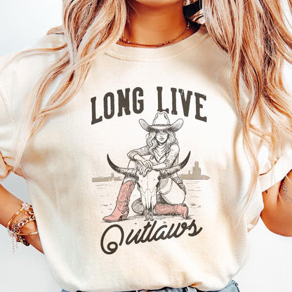 Long Live Cowgirls Western PNG, Trendy Western Digital Download - 300 DPI