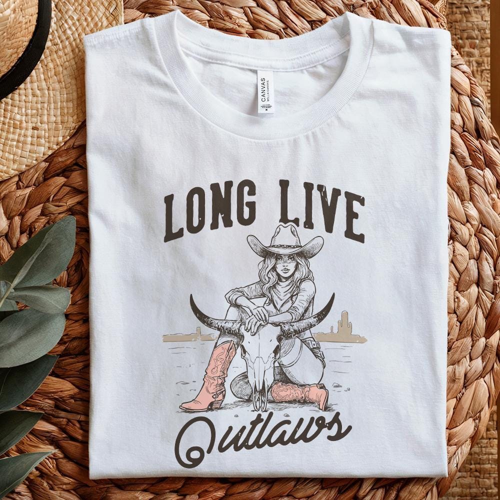 Long Live Cowgirls Western PNG, Trendy Western Digital Download - 300 DPI