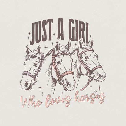 Just A Girl Who Loves Horses PNG, Horse Lover Sublimation - 300 DPI