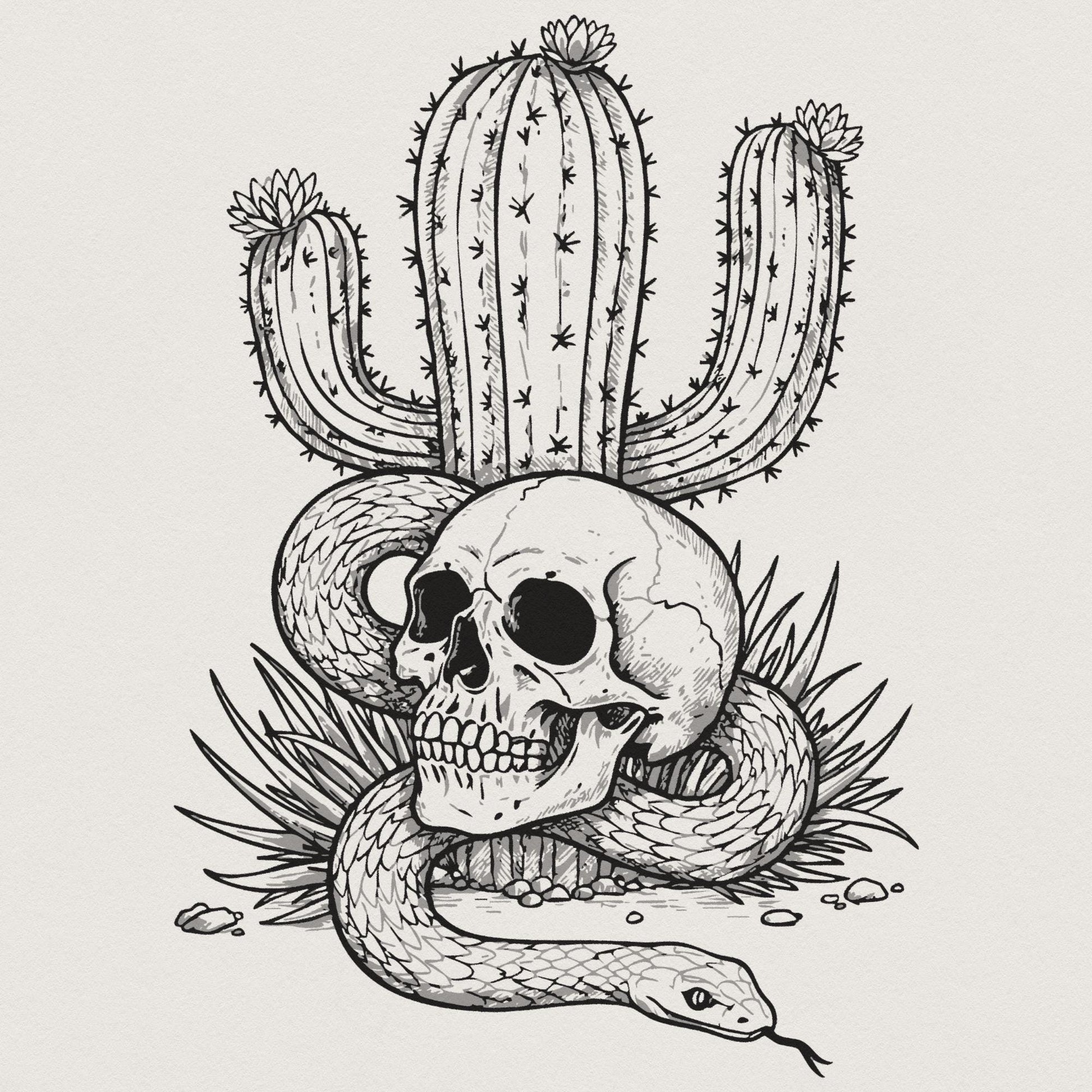 Cactus Skull PNG, Cactus png - 300 DPI Design for T-Shirt
