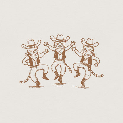 Retro Cowboy Cat Png, Funny Western Art - 300 DPI Design for T-Shirt