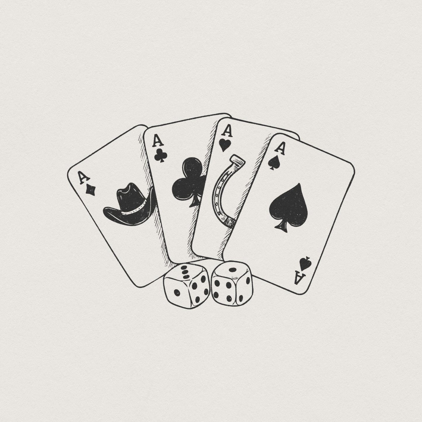 Cowboy Playing Cards PNG, Western Saddle Poker Card Digital Download -