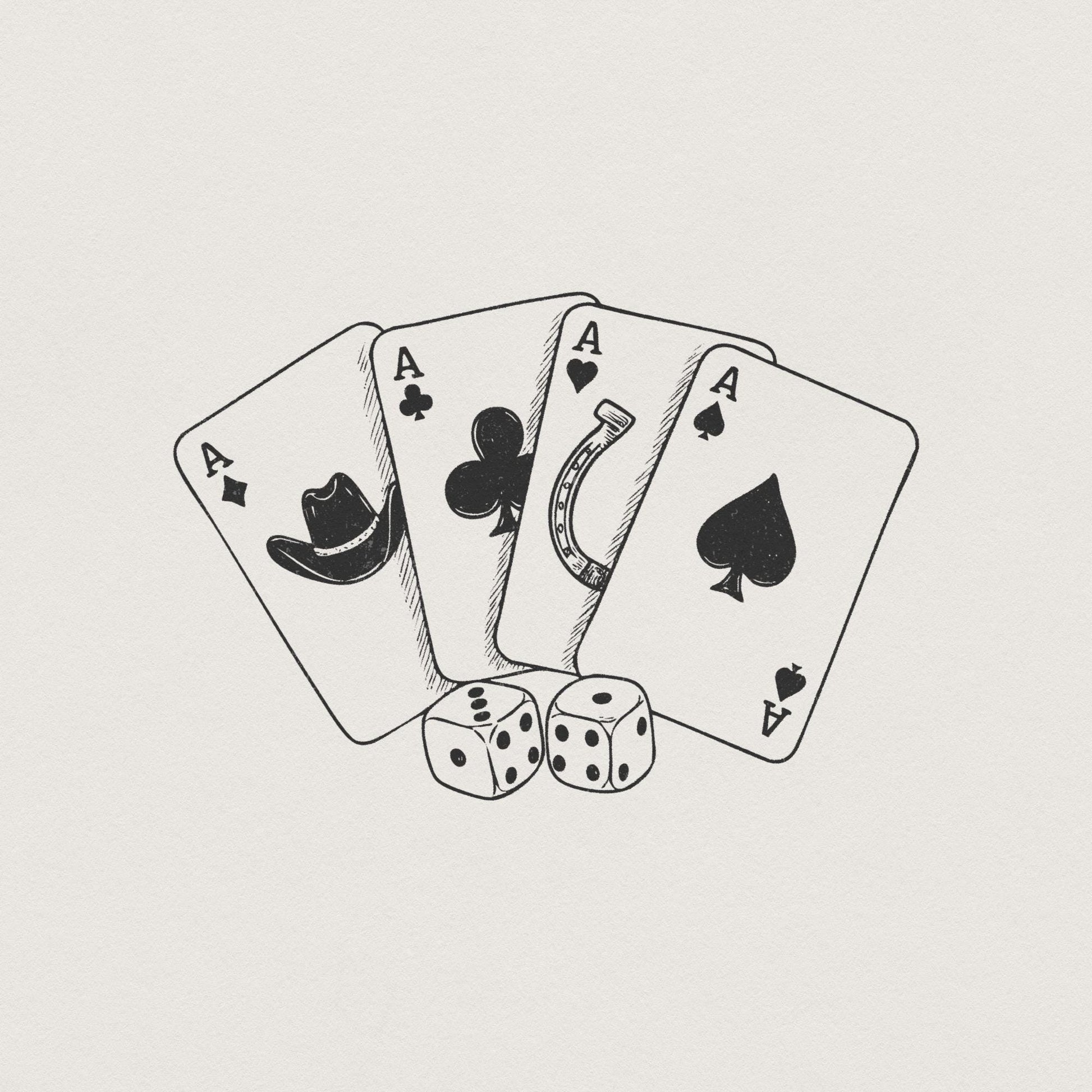 Cowboy Playing Cards PNG, Western Saddle Poker Card Digital Download -