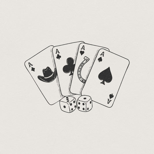 Cowboy Playing Cards PNG, Western Saddle Poker Card Digital Download -