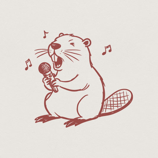 Beaver PNG, Singing Beaver png Clipart - 300 DPI Design for T-Shirt