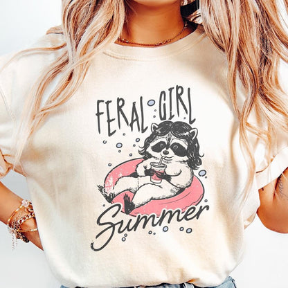 Feral Girl Summer Png, Feelin Feral Png - 300 DPI Design for T-Shirt