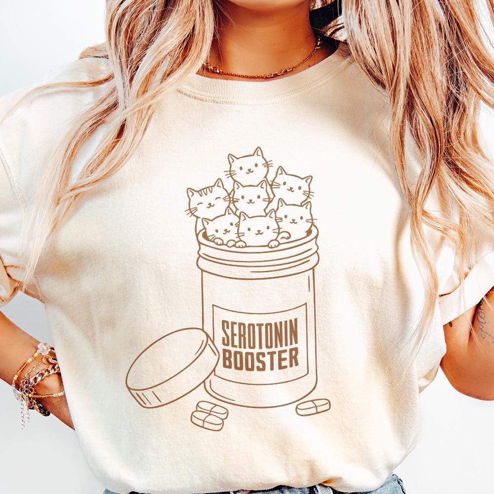 Serotonin Booster Cats PNG, Cute Artsy Design for Moms - 300 DPI Design