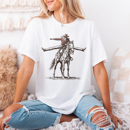 Wild Horse Cowboy Graphics PNG, Retro Western Sublimation - 300 DPI