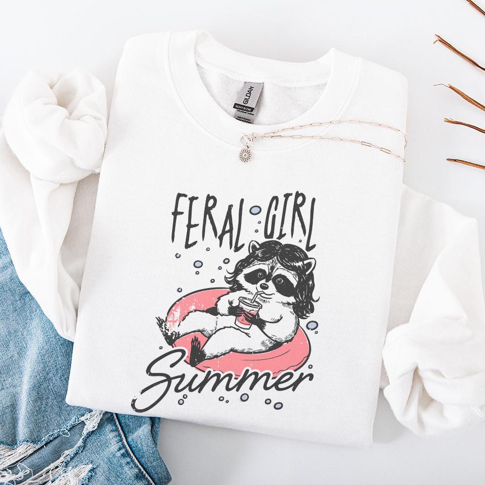 Feral Girl Summer Png, Feelin Feral Png - 300 DPI Design for T-Shirt