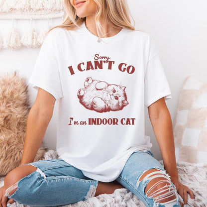 Funny Indoor Cat PNG with Humorous Quote for Cat Lovers Crazy Cat Lady