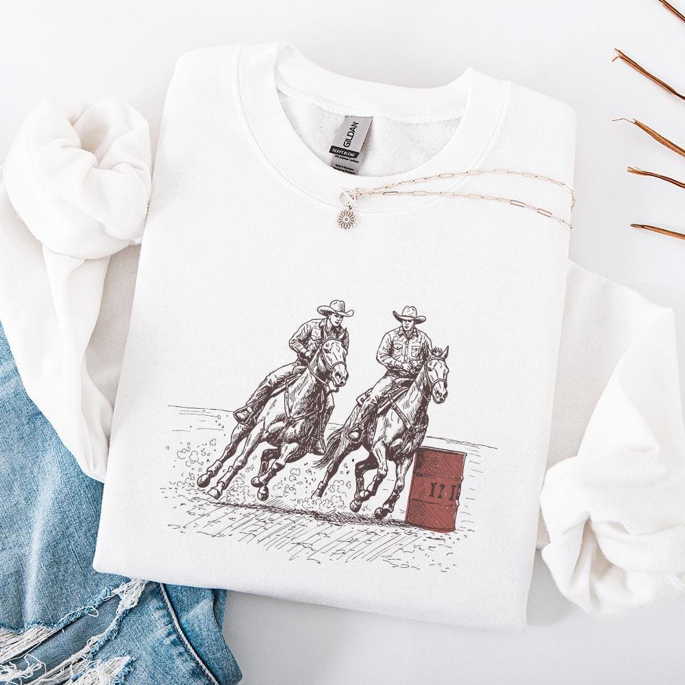 Cowgirl Barrel Racing PNG, Western Graphics - 300 DPI Design for T-Shirt