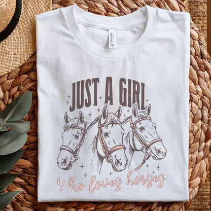 Just A Girl Who Loves Horses PNG, Horse Lover Sublimation - 300 DPI