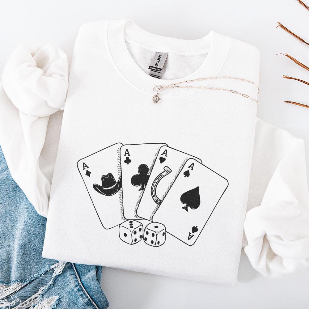 Cowboy Playing Cards PNG, Western Saddle Poker Card Digital Download -