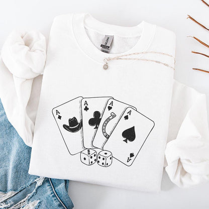 Cowboy Playing Cards PNG, Western Saddle Poker Card Digital Download -