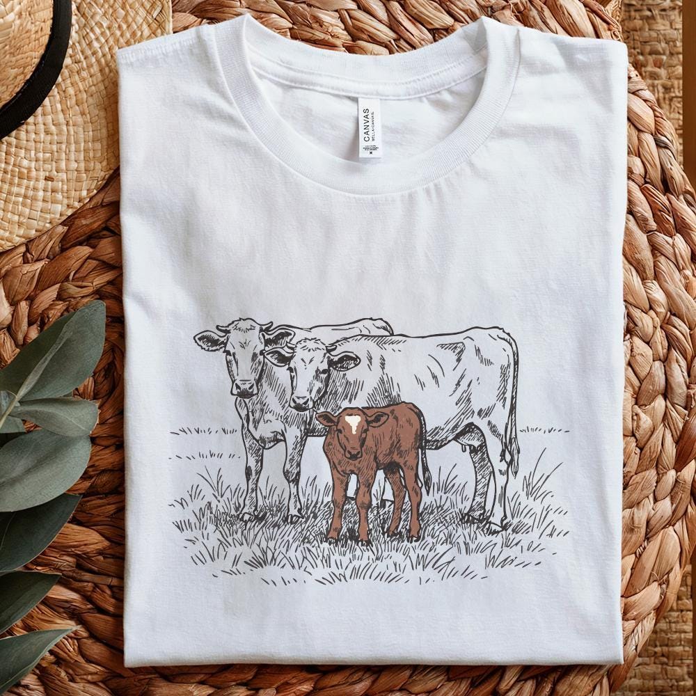Cow PNG, Cattle Sublimation Design - 300 DPI Design for T-Shirt