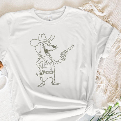 Cowboy Dog PNG, Western Dog Illustration - 300 DPI Design for T-Shirt