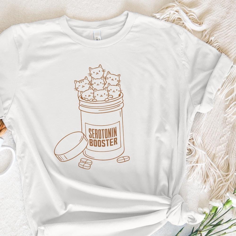 Serotonin Booster Cats PNG, Cute Artsy Design for Moms - 300 DPI Design