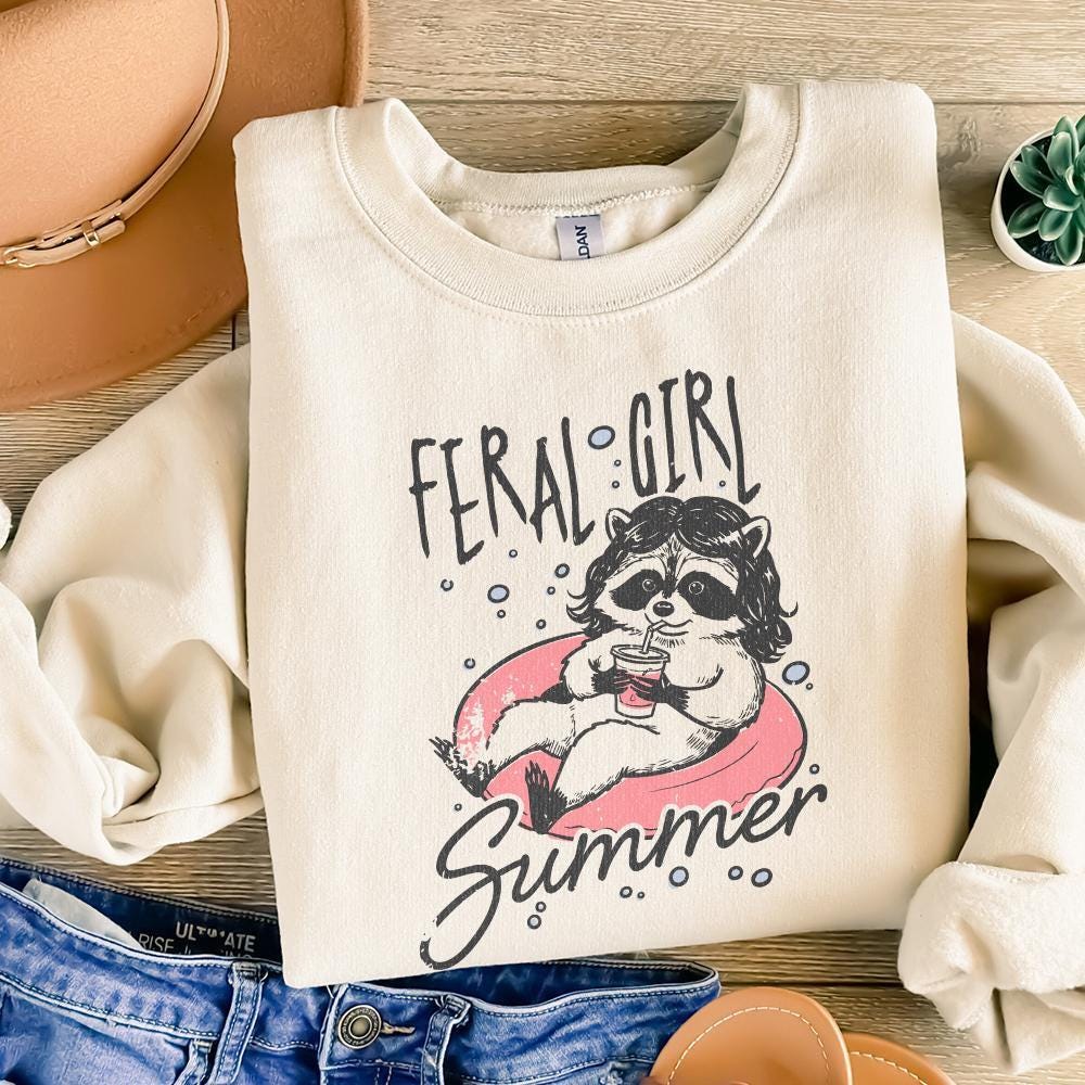 Feral Girl Summer Png, Feelin Feral Png - 300 DPI Design for T-Shirt