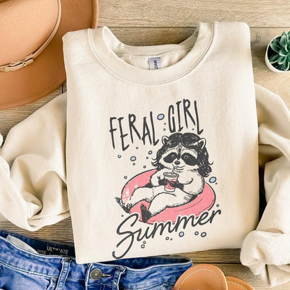 Feral Girl Summer Png, Feelin Feral Png - 300 DPI Design for T-Shirt