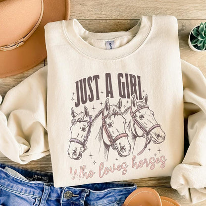 Just A Girl Who Loves Horses PNG, Horse Lover Sublimation - 300 DPI