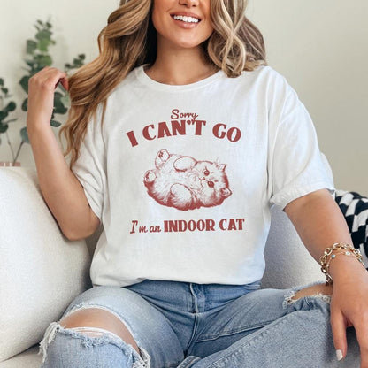 Funny Indoor Cat PNG with Humorous Quote for Cat Lovers Crazy Cat Lady