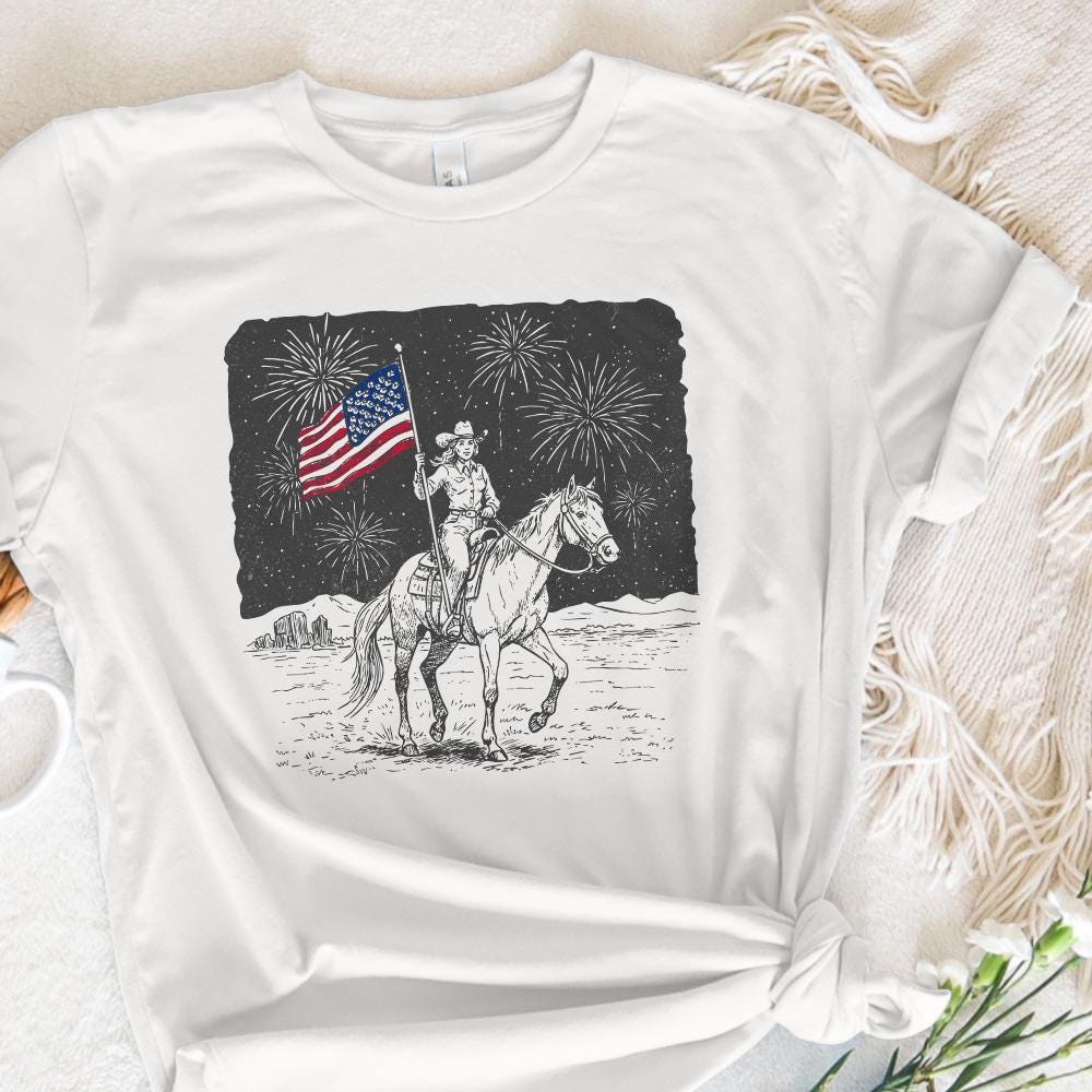 Retro Cowgirl PNG, Trendy Shirt Design - 300 DPI Design for T-Shirt