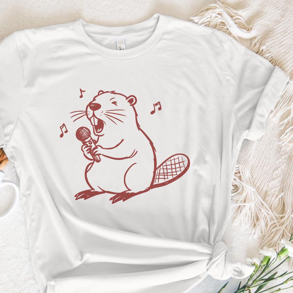 Beaver PNG, Singing Beaver png Clipart - 300 DPI Design for T-Shirt