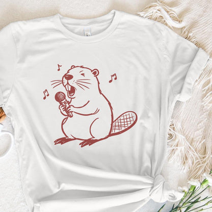 Beaver PNG, Singing Beaver png Clipart - 300 DPI Design for T-Shirt
