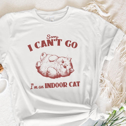 Funny Indoor Cat PNG with Humorous Quote for Cat Lovers Crazy Cat Lady