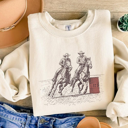 Cowgirl Barrel Racing PNG, Western Graphics - 300 DPI Design for T-Shirt