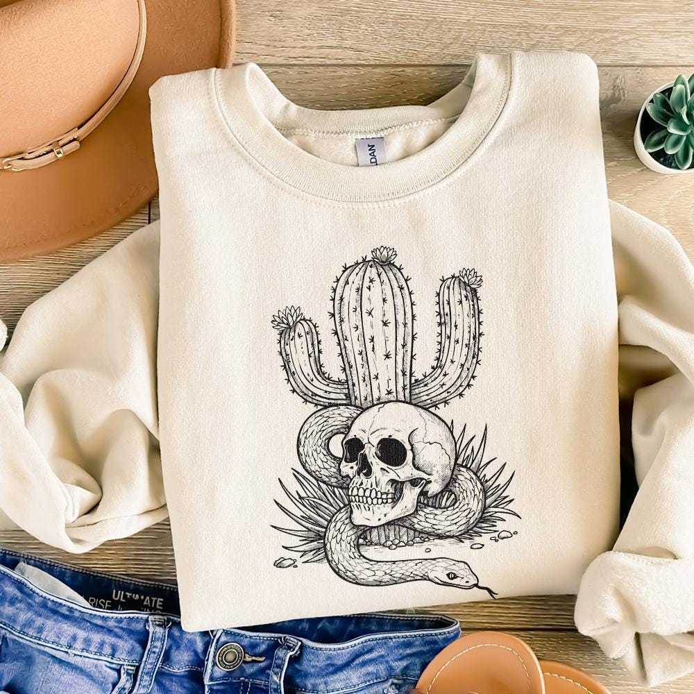 Cactus Skull PNG, Cactus png - 300 DPI Design for T-Shirt