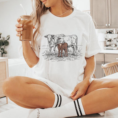 Cow PNG, Cattle Sublimation Design - 300 DPI Design for T-Shirt