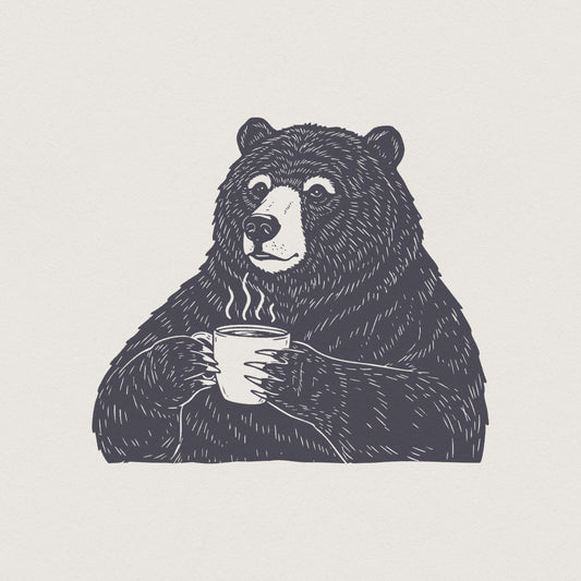 Cute Bear Clipart, Teddy Bear Digital Download - 300 DPI Design for T-Shirt