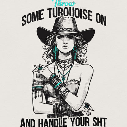 Turquoise PNG, Western PNG - 300 DPI Design for T-Shirt