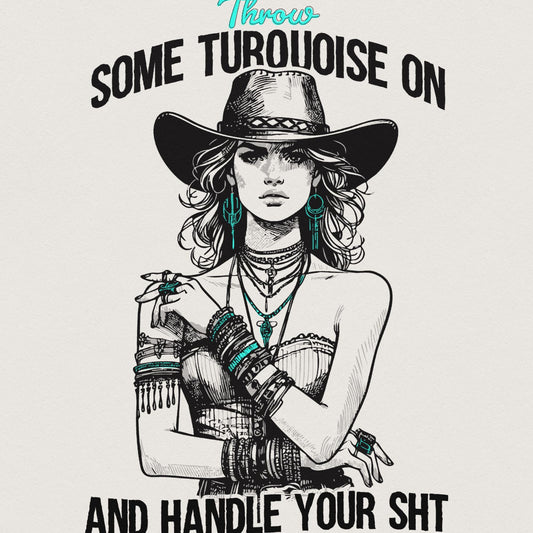 Turquoise PNG, Western PNG - 300 DPI Design for T-Shirt