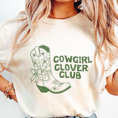 Cowgirl Boot St Patrick's Day PNG, Western Style Clover png - 300 DPI