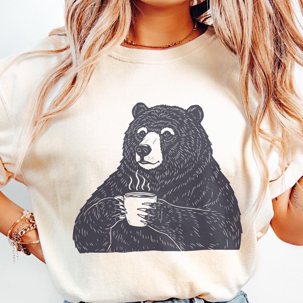 Cute Bear Clipart, Teddy Bear Digital Download - 300 DPI Design for T-Shirt