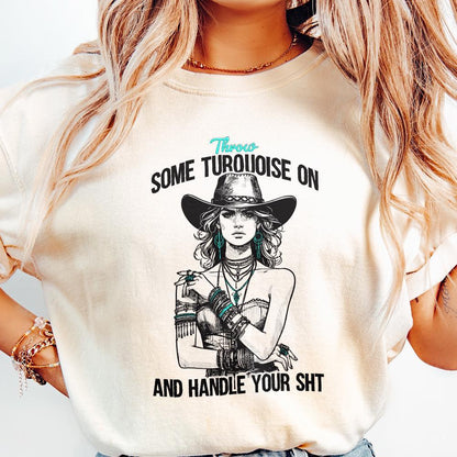 Turquoise PNG, Western PNG - 300 DPI Design for T-Shirt