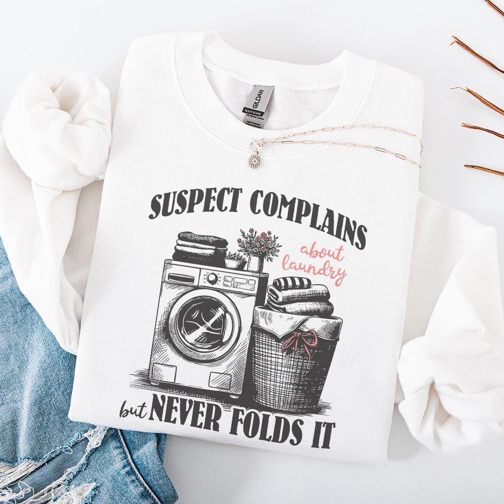 Suspect Complains About Laundry Png, Preppy Png - 300 DPI Design for