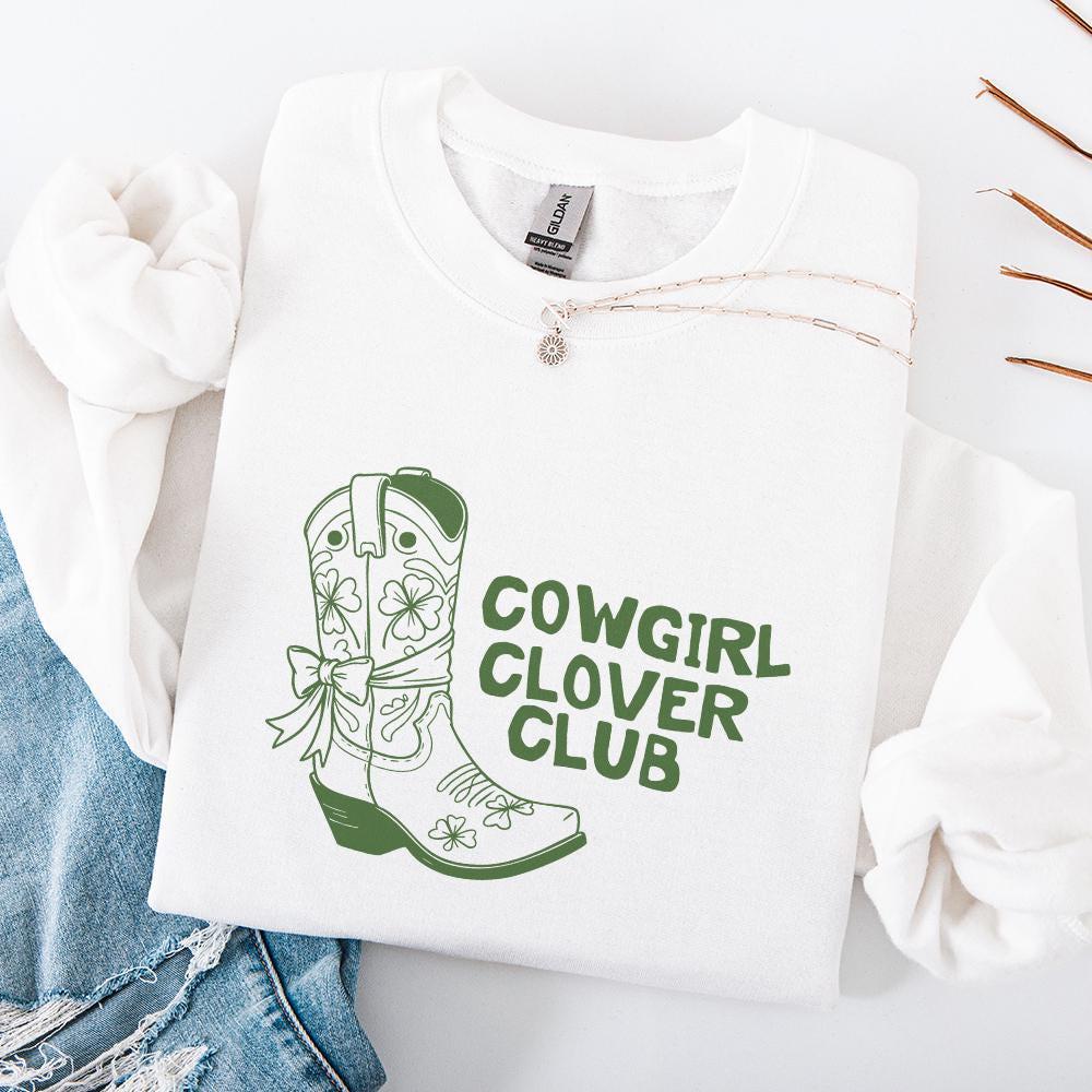 Cowgirl Boot St Patrick's Day PNG, Western Style Clover png - 300 DPI