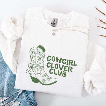 Cowgirl Boot St Patrick's Day PNG, Western Style Clover png - 300 DPI