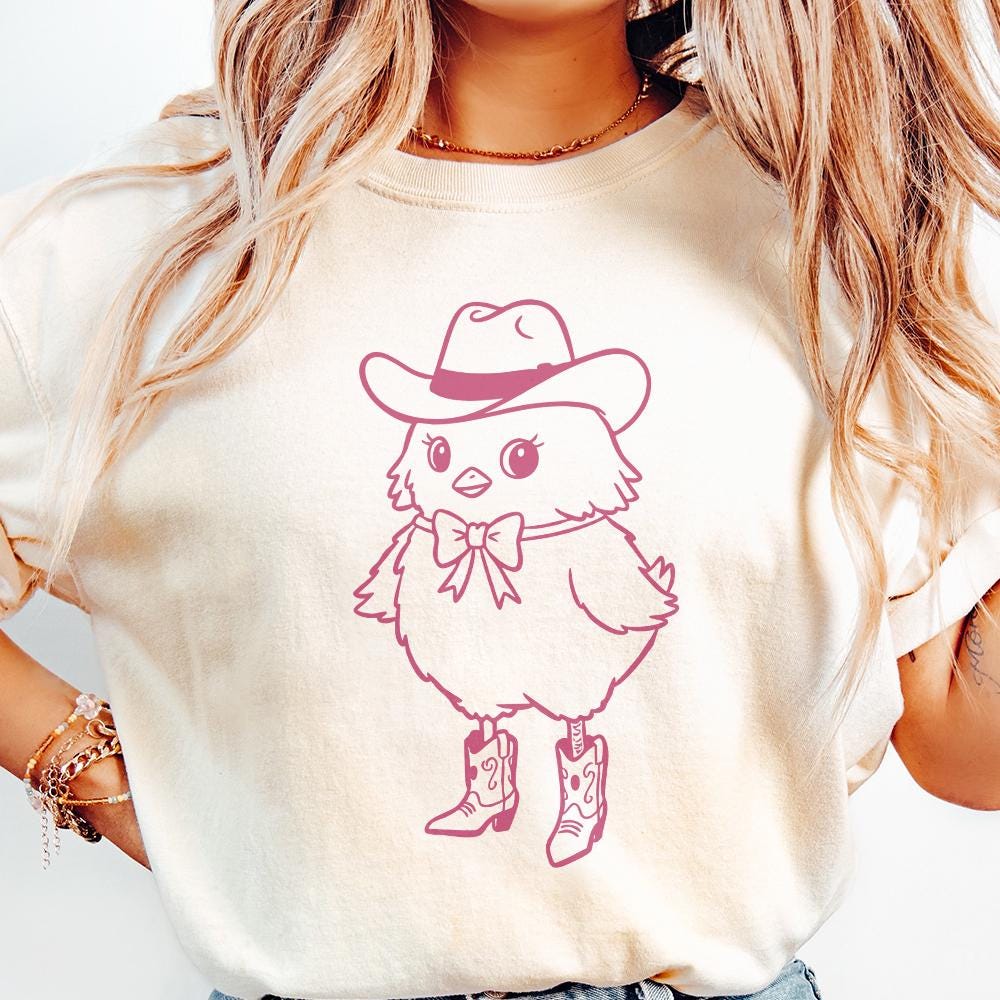 Howdy Chick PNG Clipart, Western Themed Chick Digital Download - 300 DPI