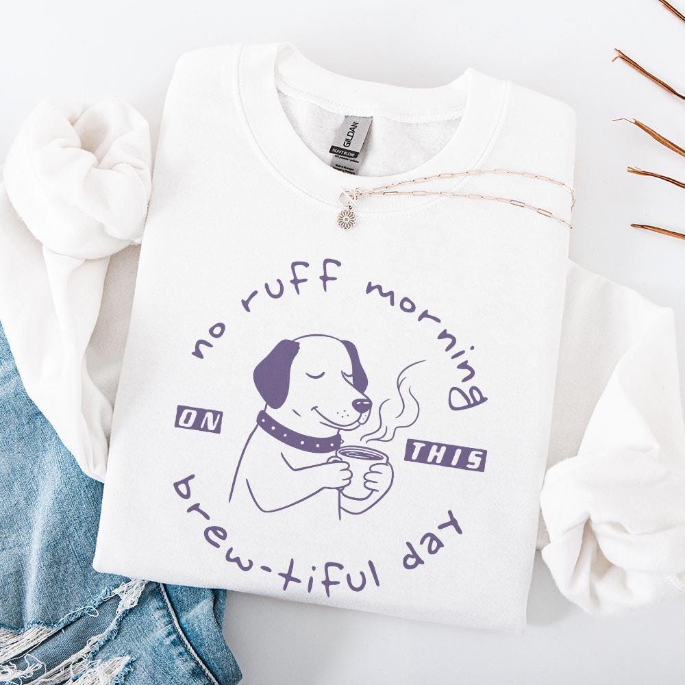 No Ruff morning Coffee png, Retro Illustration - 300 DPI Design for T-Shirt