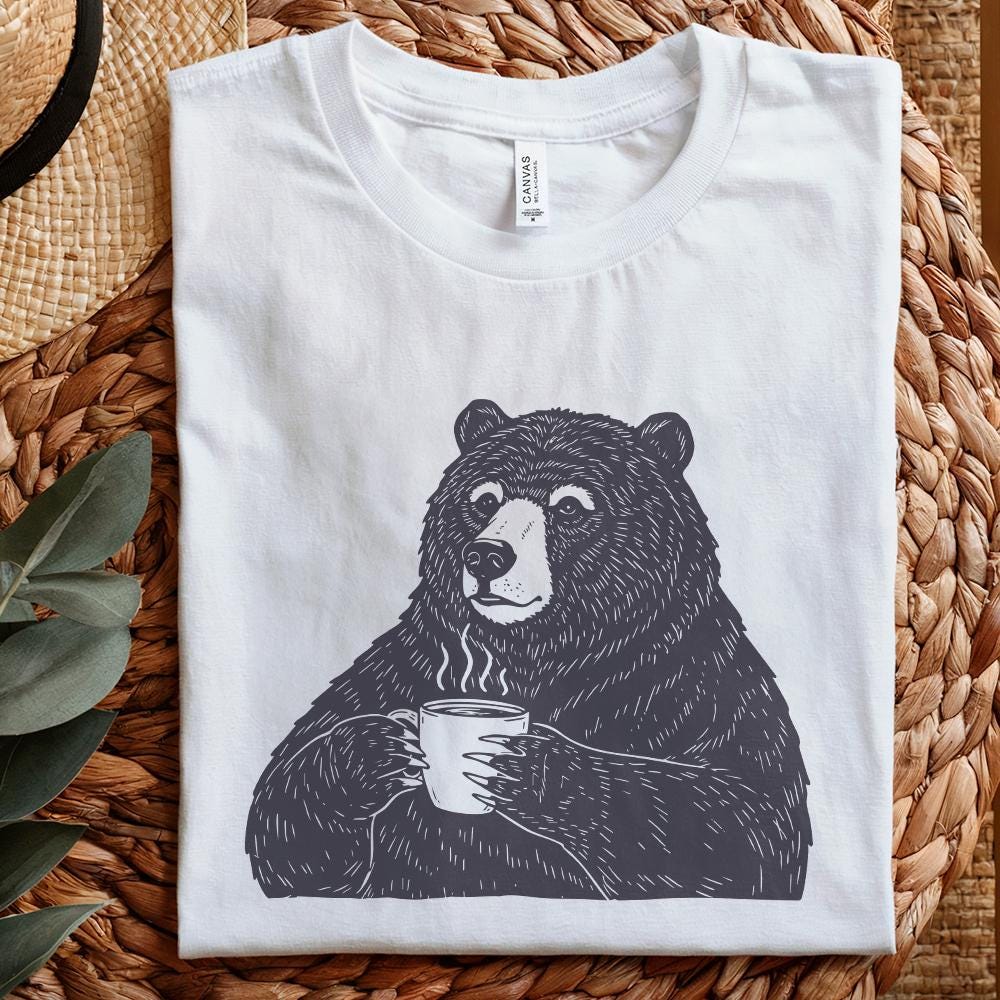 Cute Bear Clipart, Teddy Bear Digital Download - 300 DPI Design for T-Shirt
