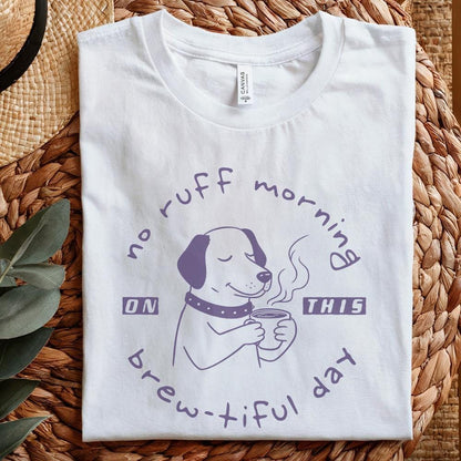 No Ruff morning Coffee png, Retro Illustration - 300 DPI Design for T-Shirt