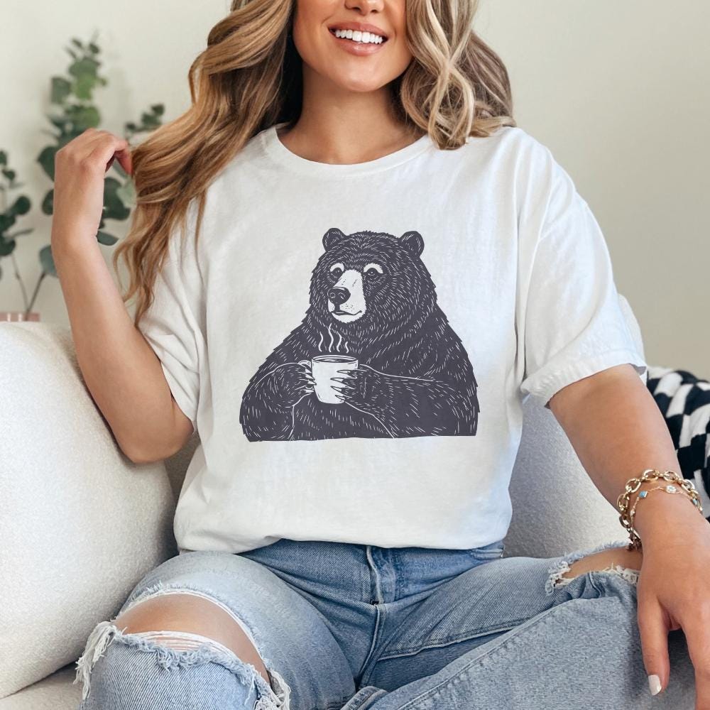 Cute Bear Clipart, Teddy Bear Digital Download - 300 DPI Design for T-Shirt