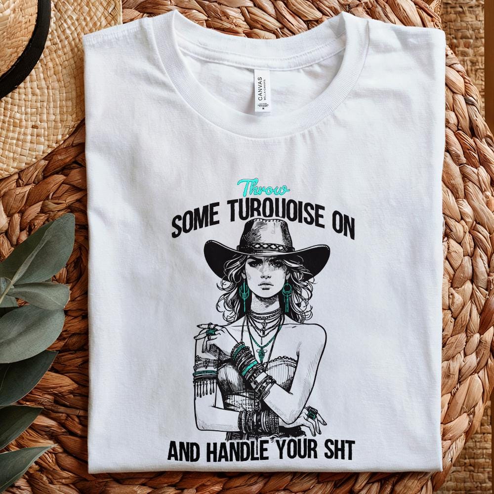 Turquoise PNG, Western PNG - 300 DPI Design for T-Shirt